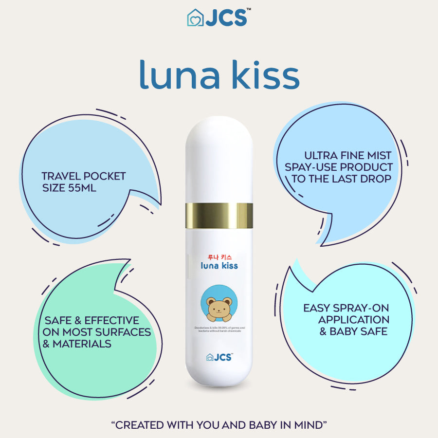 Luna Kiss Spray Mini (55ml) - Dual Pack for baby wash hand wash handwash toys furnitures utensils pacifiers baby carriers bed body wash hand soap